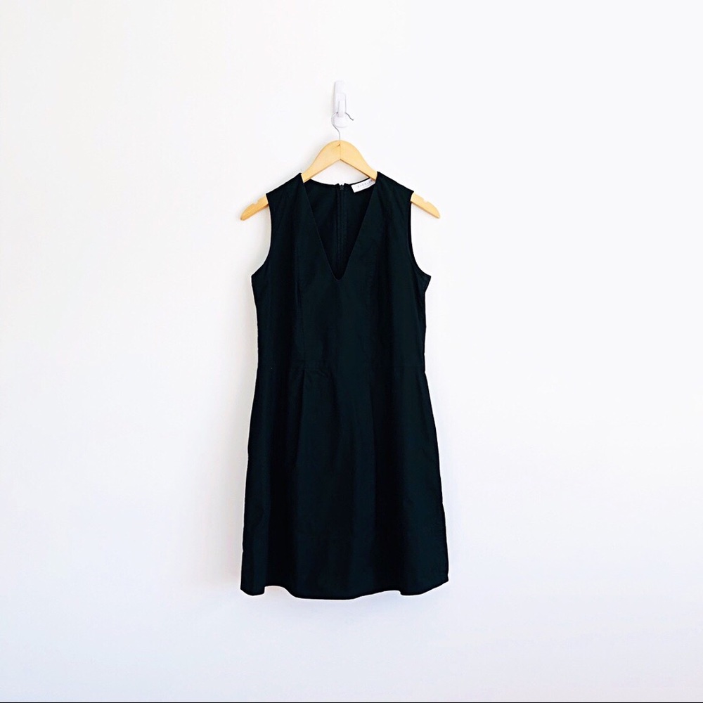 Everlane Cotton Poplin V-Neck Flare Dress